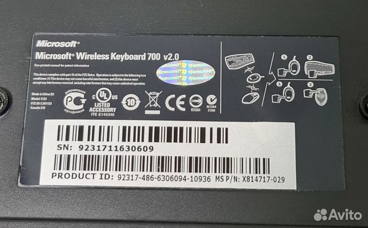 Microsoft (беспроводная клавиатура + мышь)