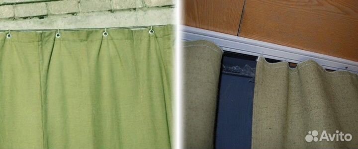 Штора в гараж брезент утепленная брезентовая