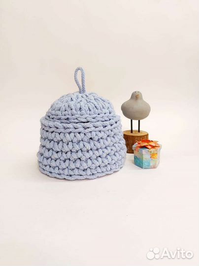 Корзина интерьерная вязанная,хлопок