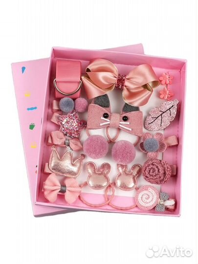 Подарочный набор заколок и рез для девочки новый С