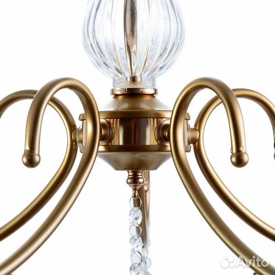 Люстра A3812/5 GD+FGD золото/хрусталь 5x40Вт E14 6