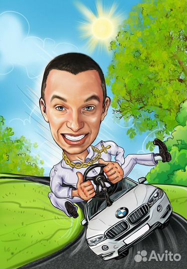 Портрет по фото в стиле шарж