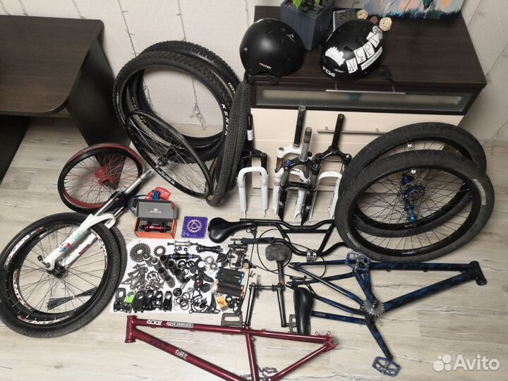 Очень много разных запчастей bmx mtb