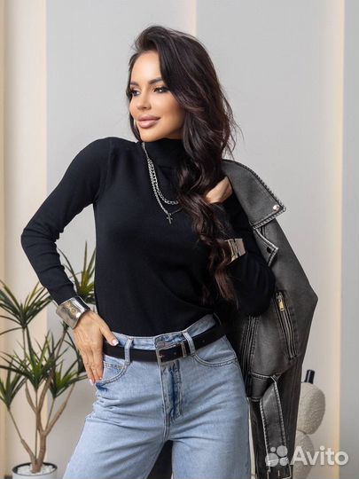 Водолазка женская, свитер, черный