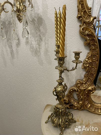 Подсвечник бронза старинный