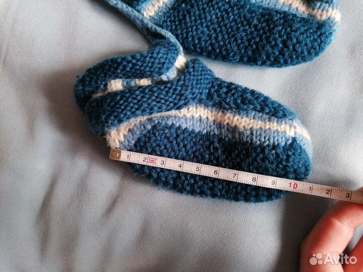 Носки пинетки теплые связанные до 1 года