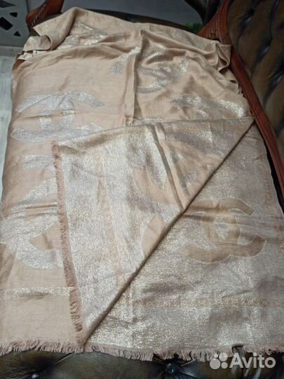 Палантин теплый chanel кашемир италия