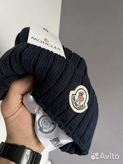Шапка moncler синяя