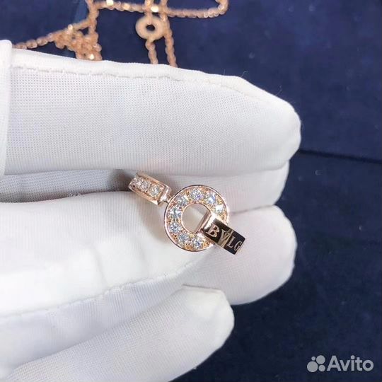 Кольцо Булгари, золото, бриллианты 0.28ct