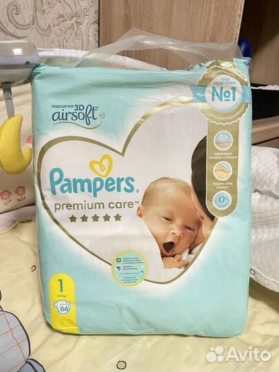 Pampers premium care 1 новые