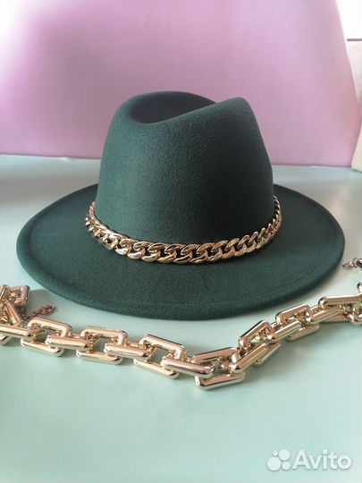 Шляпа федора фетр женская