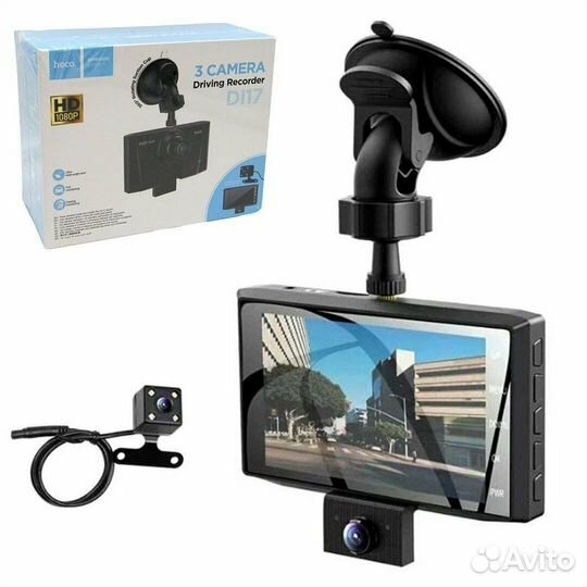 Видеорегистратор Hoco DI17 Three camera (140,SD: 1