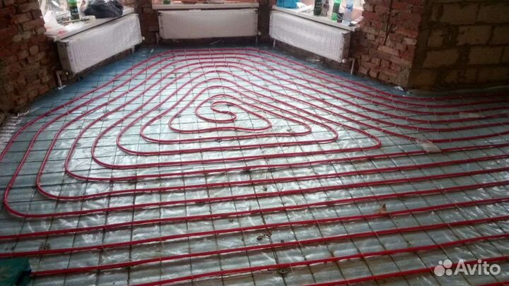 Монтаж системы отопления с теплым полом