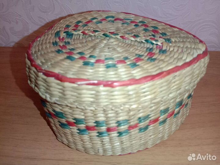 Плетёная шкатулка 15х10
