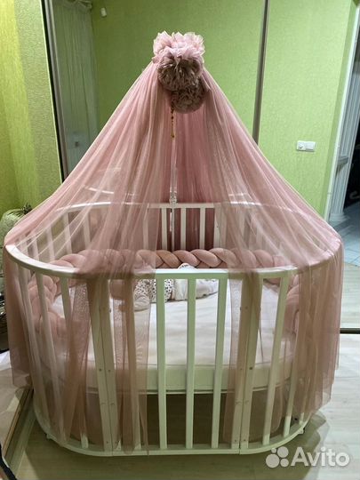 Детская кроватка с маятником 7в1