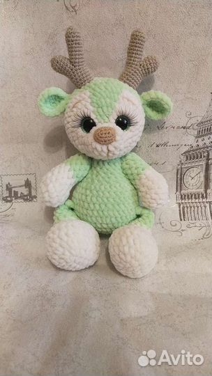 Олененок, вязаная мягкая игрушка