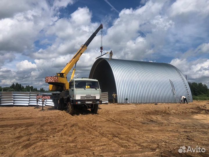 Ангар безкаркасный арочный