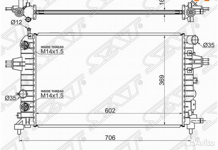 Радиатор opel astra H 1.2 /1.4 /1.8 04-11 /opel ZA
