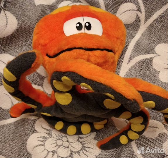 Мягкая игрушка большой оранжевый осьминог