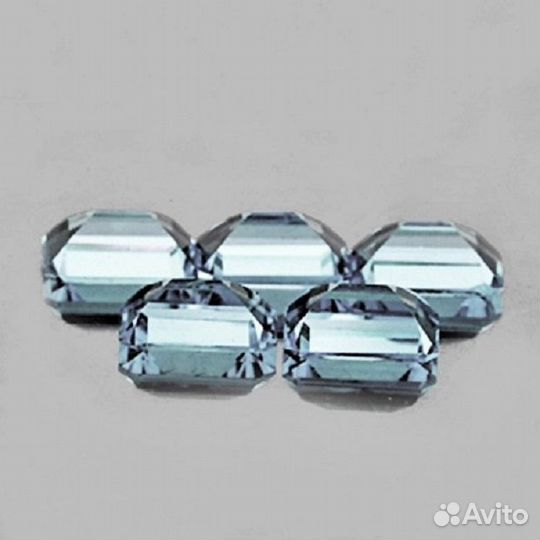 Аквамарин натуральный 4,61Ct 7х5мм 5шт. VVS Голубо