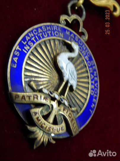 Серебрянная медаль масонов, Англия, 1915 год