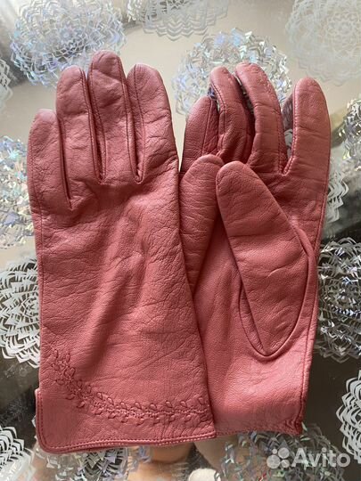 Перчатки женские кожаные