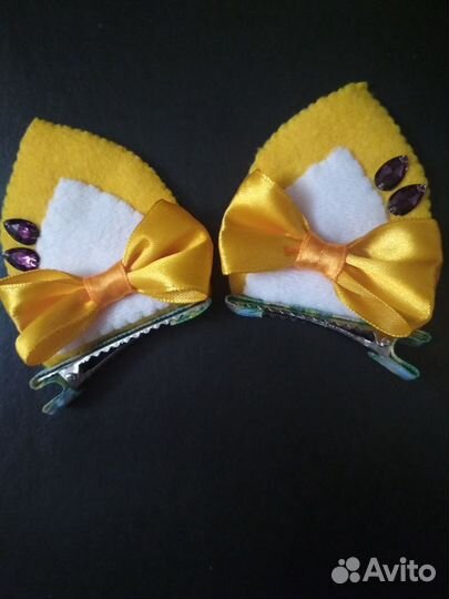 Ушки заколки. Новогодние аксессуары. Новогодний ко