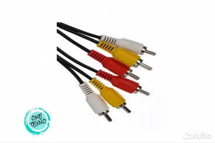 Аудио кабель 3 RCA 3м тюльпан медь