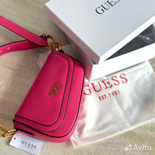 Сумка Guess седло розовая