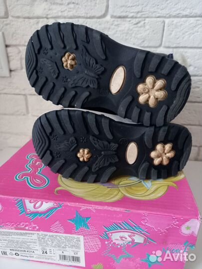 Дутые сапоги/валенки для девочек б.у. 24 р-р