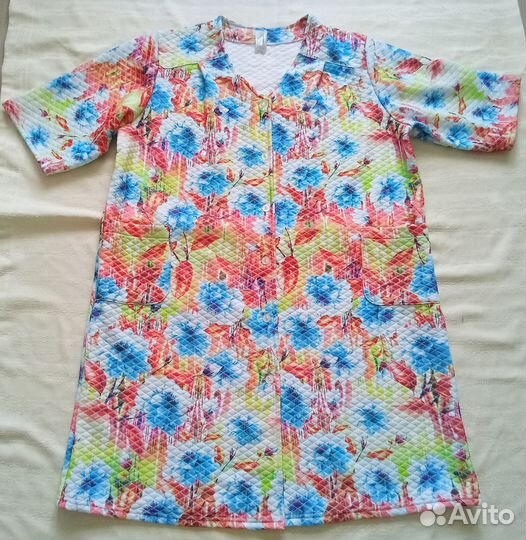 Тёплый стёганый халат большого размера