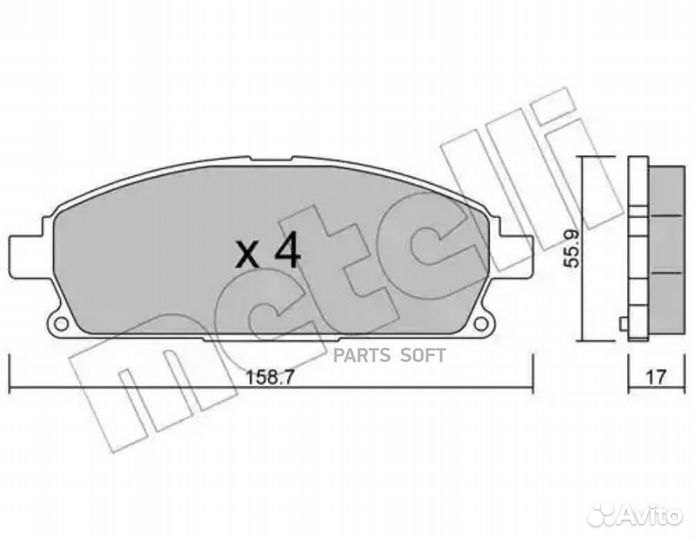 Metelli 22-0406-0 Колодки торм.пер