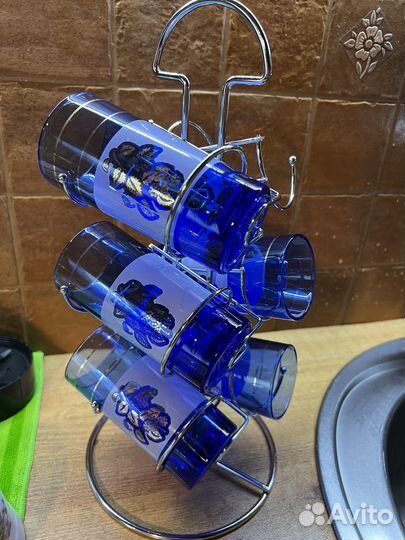 Набор стаканов на подставке бу