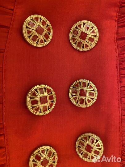 Пуговицы металлические с эмалью вишнёвые 25 мм, 10