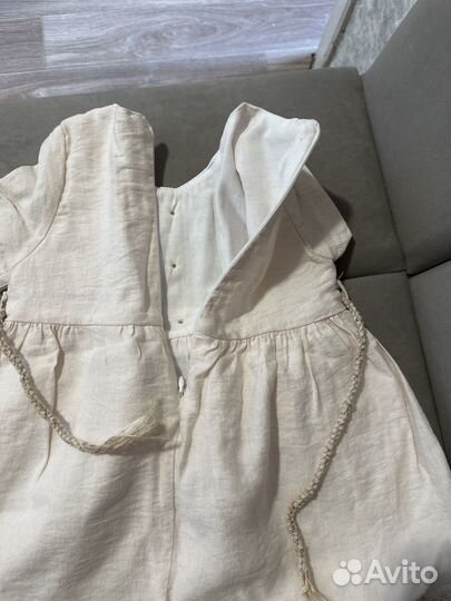Платье детское на годик, 80-86 бежевое