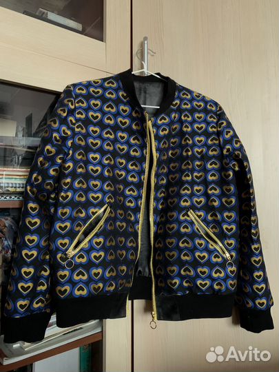 Чёрный жакет бомбер ручная работа