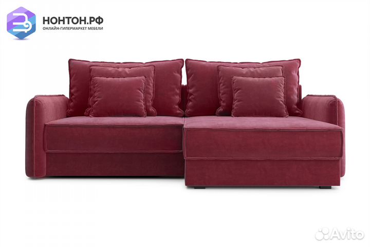 Диван угловой тик-так Антей бордовый