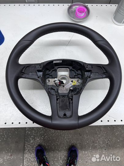 Руль touareg nf обогрев коричневый
