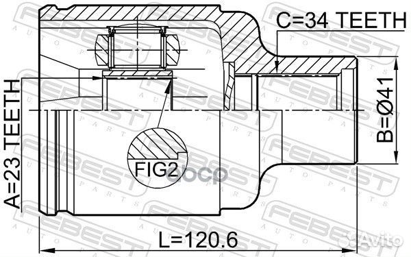 Шрус внутренний правый 23X41X34 1811-mokrh Febest