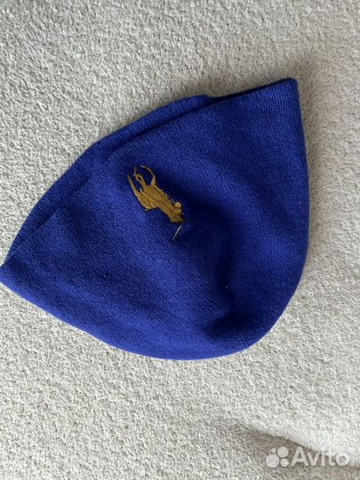 Шапка polo ralph lauren винтаж синяя