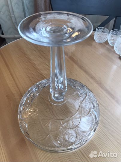 Хрустальная ваза для фруктов на ножке СССР