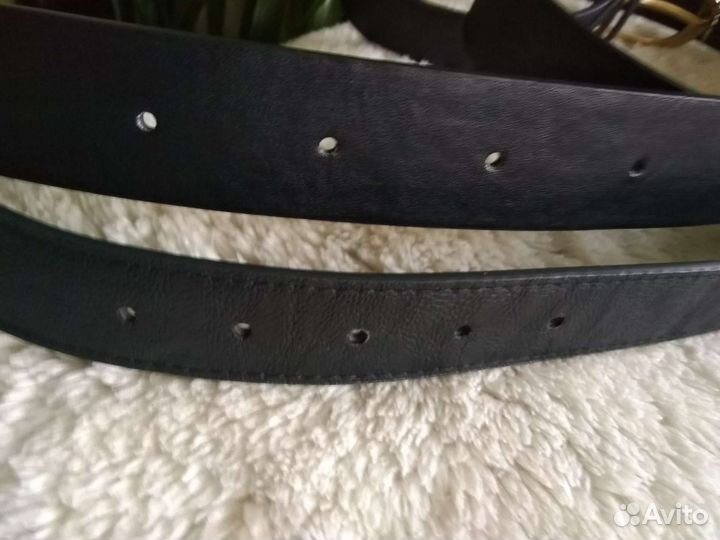 Ремень женский черный экокожа