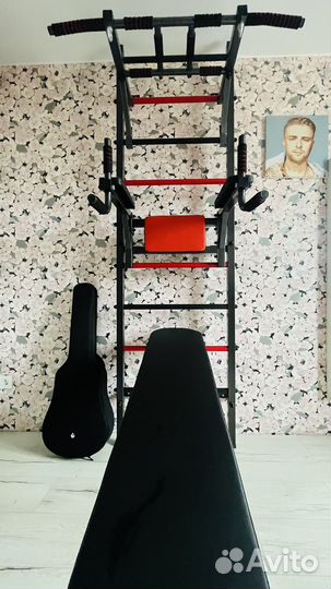 Шведская стенка с турником и брусьями