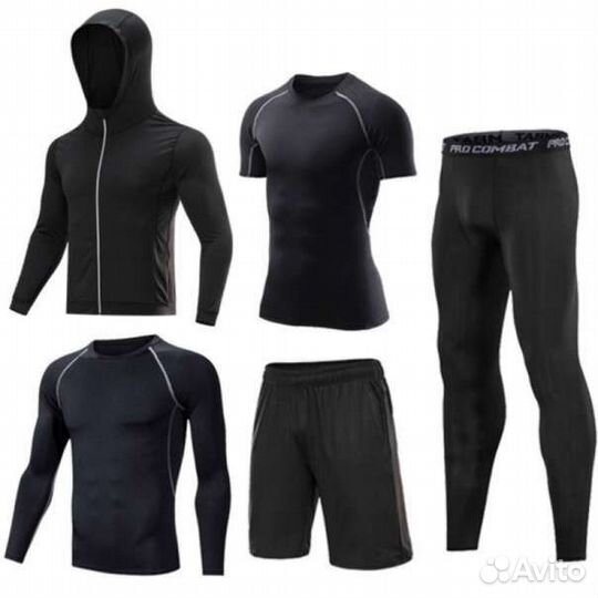 Рашгард 5 в 1 мужской спортивный костюм