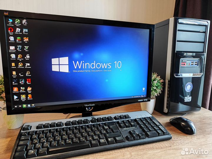 Пк i3+Монитор Full HD+20Игр пк учёба,игры,интернет