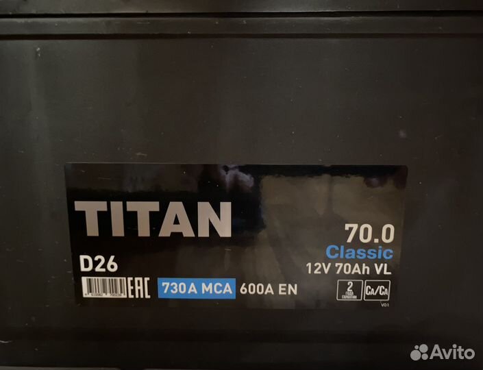 Аккумулятор Titan 60a/h, Titan Asia 70a/h 2023г.в