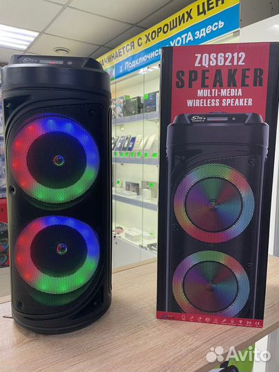 Блютуз колонка большая с беспроводным микрофоном
