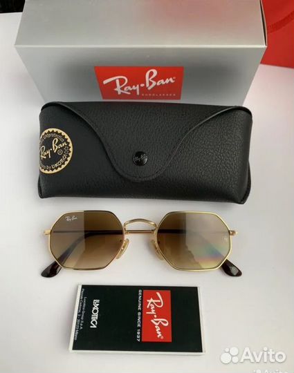 Солнцезащитные очки ray ban octagonal коричневые