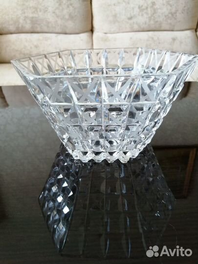 Чешский хрустальный салатник