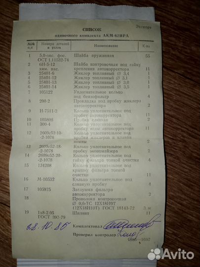 Зип акм-62ирА, СССР